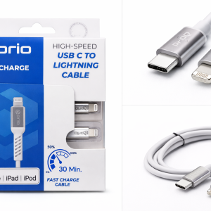 Prio USB-C → Lightning kaapeli – Fast Charge, iPhone/iPad, uusi – 2m