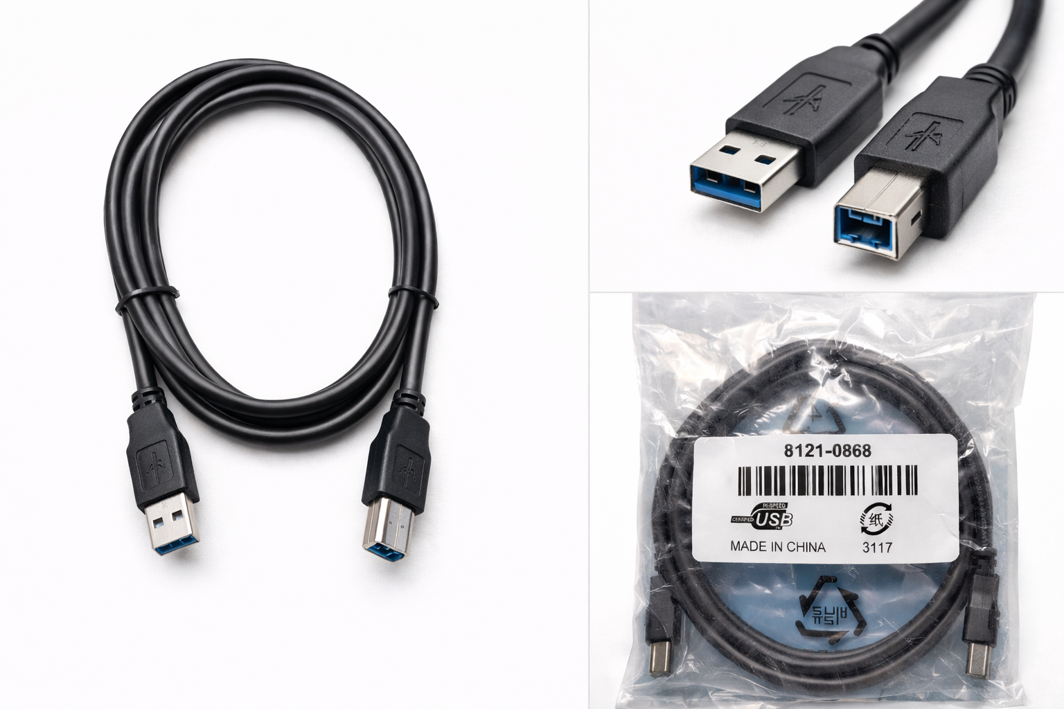 HP USB kaapeli 8121-0868 – USB-A (uros) → USB-B (uros), alkuperäinen