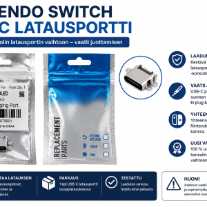 Nintendo Switch OLED USB-C latausportti
