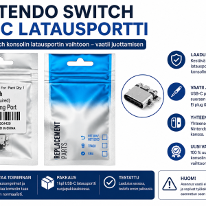 Nintendo Switch USB-C latausportti